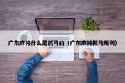 广东麻将什么是抓马的（广东麻将抓马规则）