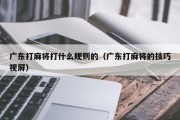 广东打麻将打什么规则的（广东打麻将的技巧视屏）