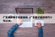 广东麻将赖子完整视频（广东赖子麻将技巧十句口诀）