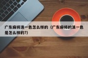 广东麻将清一色怎么样的（广东麻将的清一色是怎么样的?）